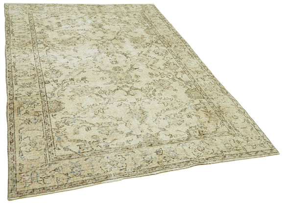 5x7 Beige Turkish Vintage Area Rug - 41494
