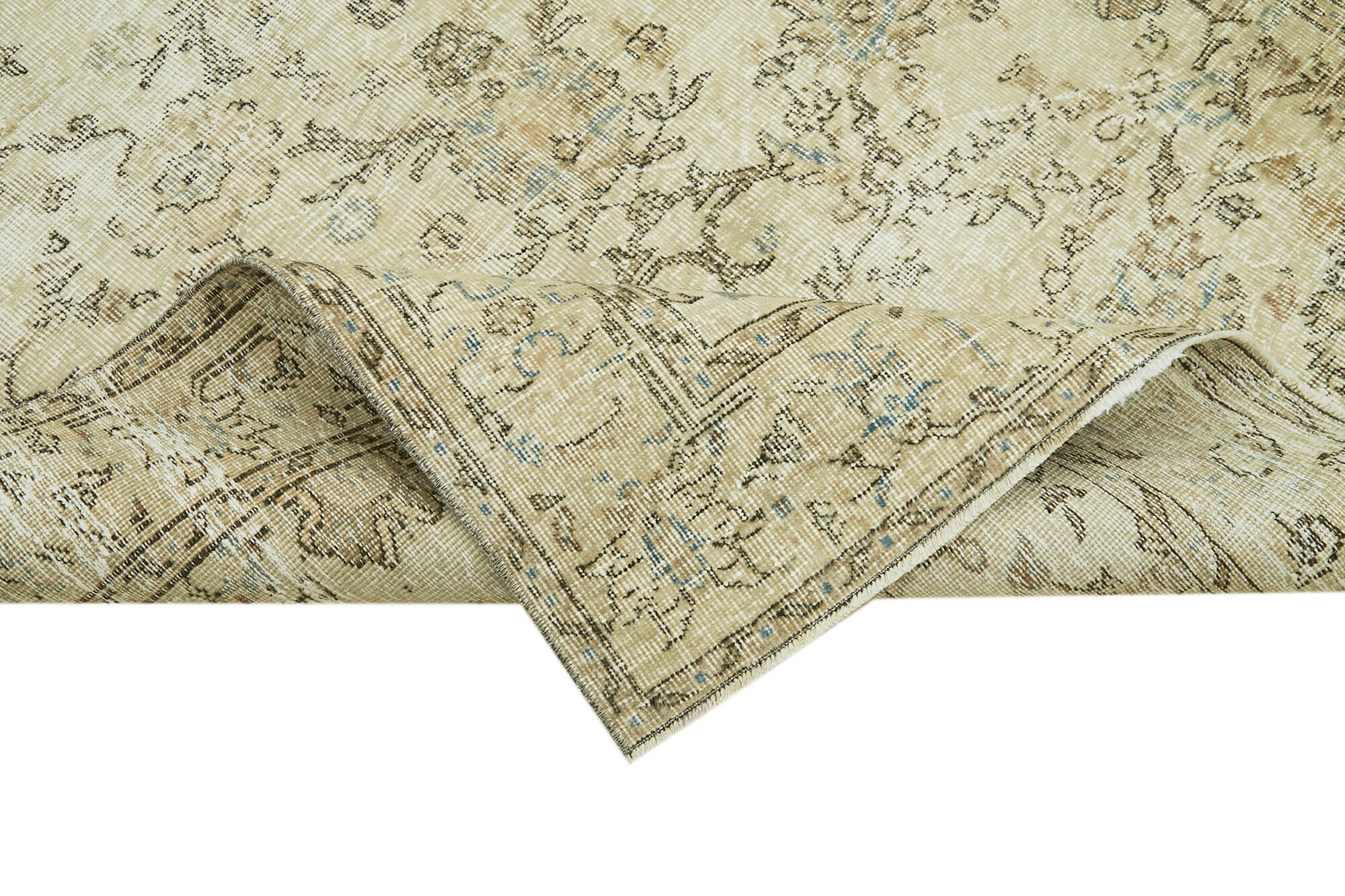 5x7 Beige Turkish Vintage Area Rug - 41494