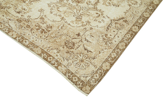 6x9 Beige Turkish Vintage Area Rug - 41502