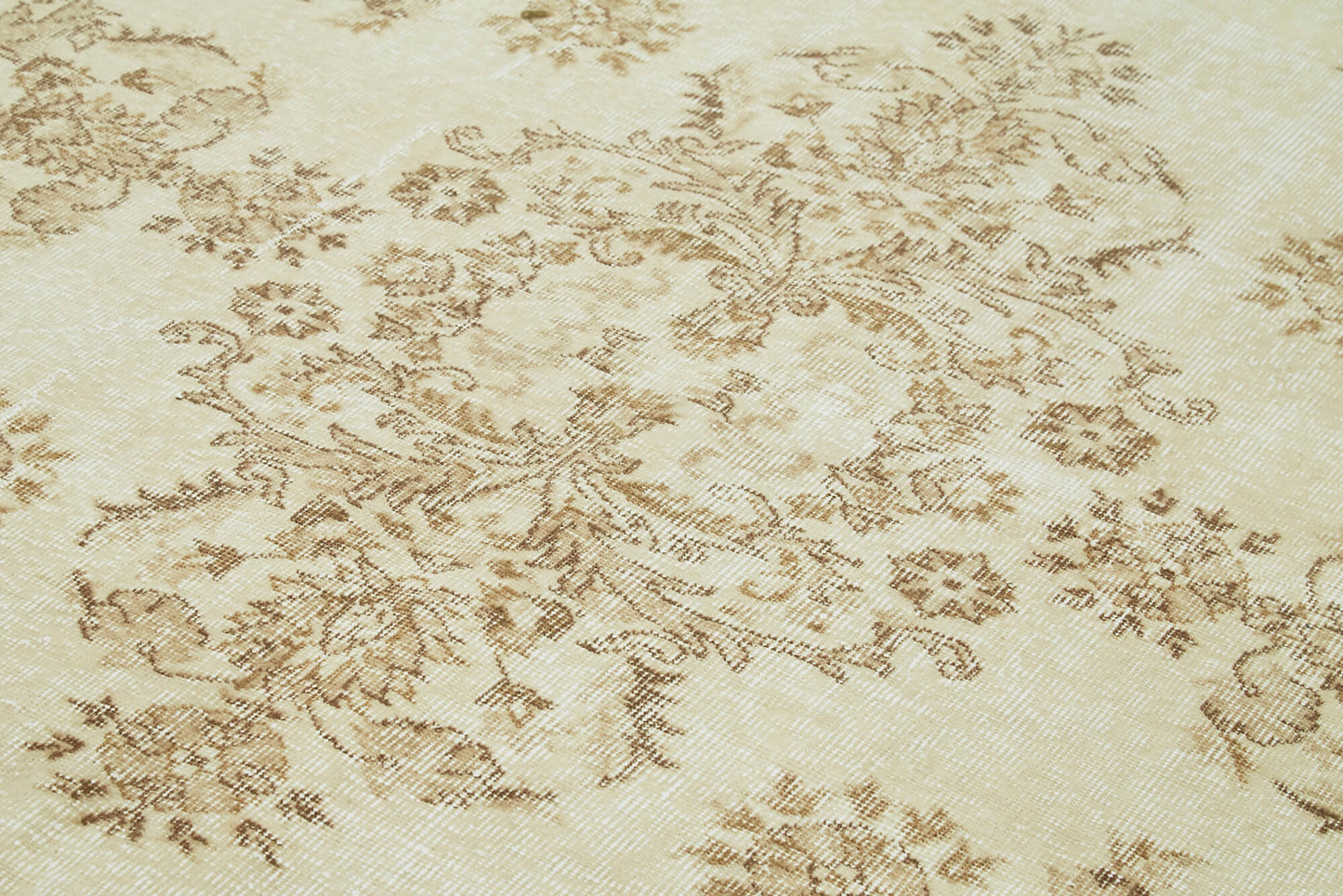 6x9 Beige Turkish Vintage Area Rug - 41502