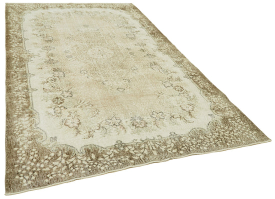 6x10 Beige Turkish Vintage Area Rug - 41504