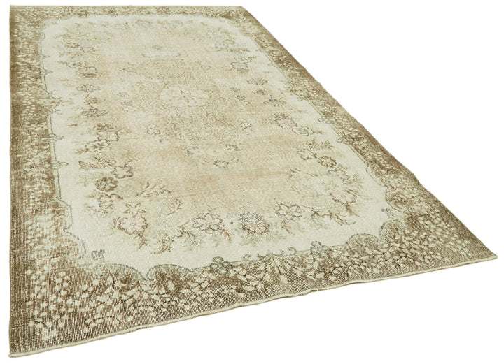 6x10 Beige Turkish Vintage Area Rug - 41504