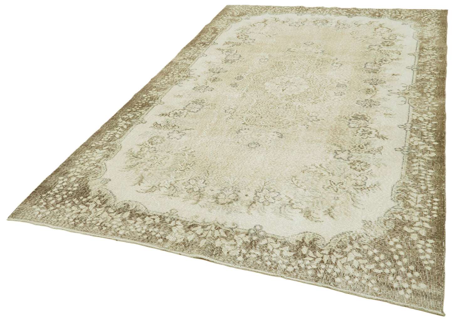 6x10 Beige Turkish Vintage Area Rug - 41504