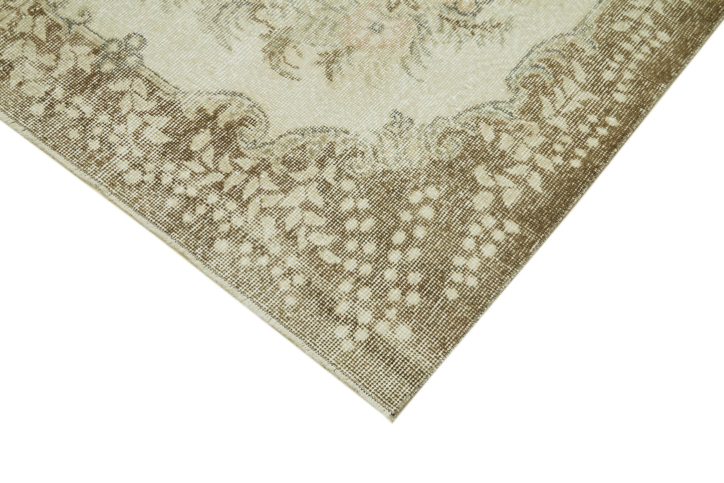 6x10 Beige Turkish Vintage Area Rug - 41504