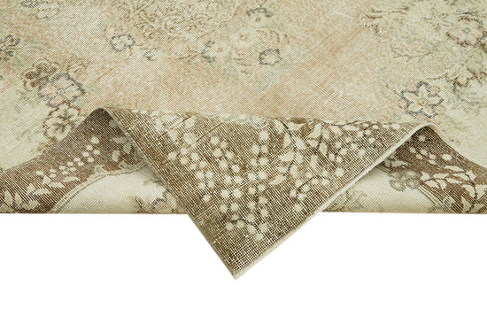 6x10 Beige Turkish Vintage Area Rug - 41504