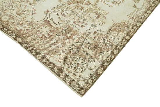 6x9 Beige Turkish Vintage Area Rug - 41507