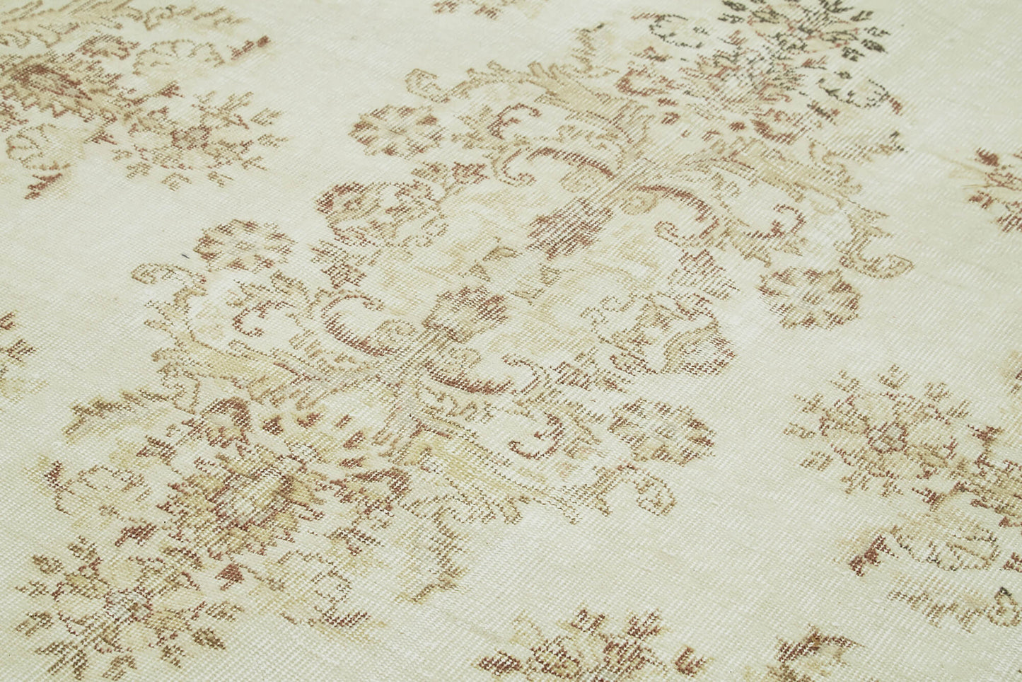 6x9 Beige Turkish Vintage Area Rug - 41507