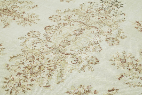 6x9 Beige Turkish Vintage Area Rug - 41507