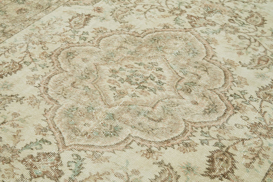 6x9 Beige Turkish Vintage Area Rug - 41508