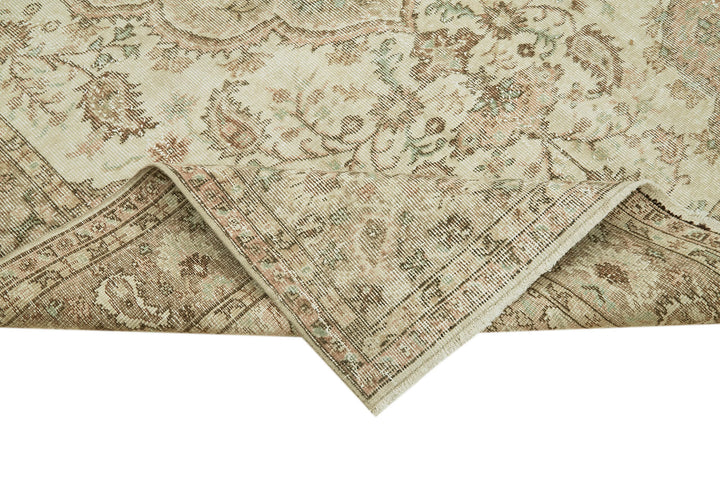 6x9 Beige Turkish Vintage Area Rug - 41508