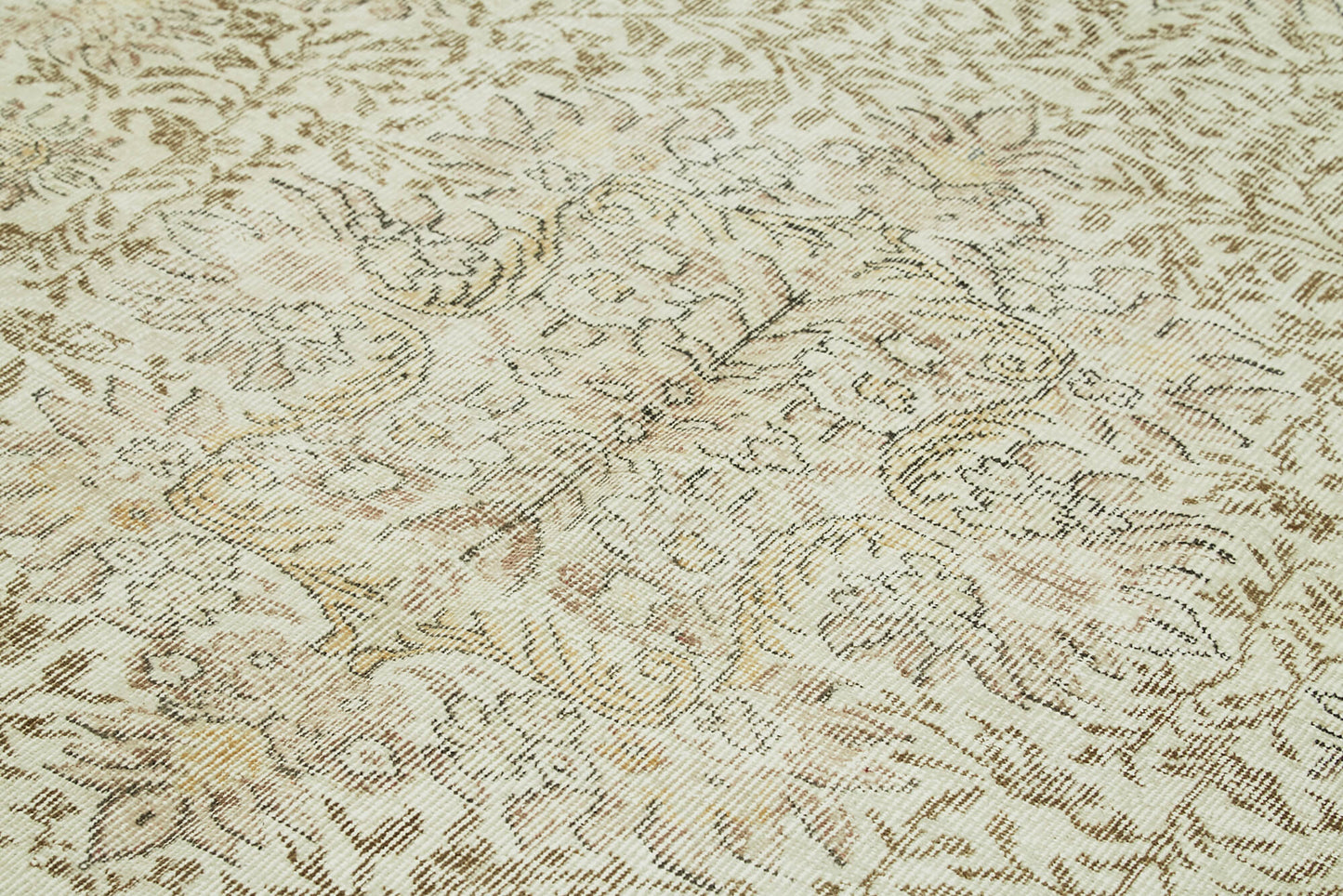 6x9 Beige Turkish Vintage Area Rug - 41511