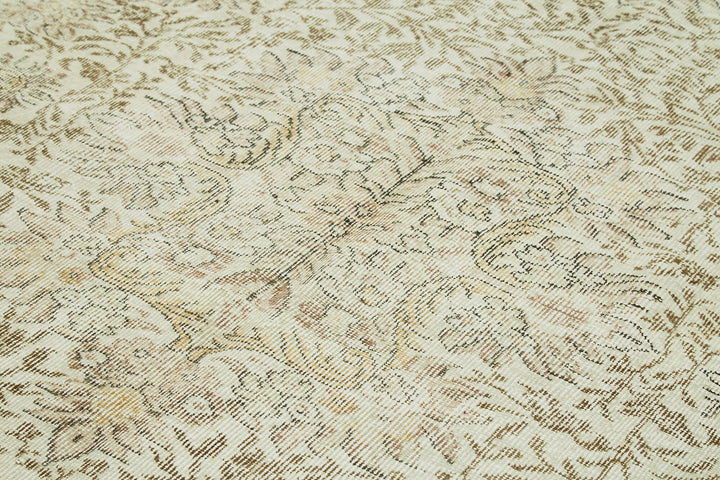 6x9 Beige Turkish Vintage Area Rug - 41511
