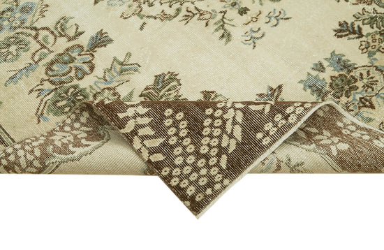 6x9 Beige Turkish Vintage Area Rug - 41521