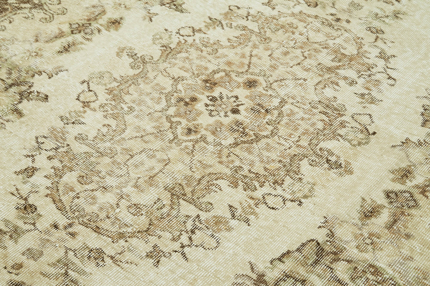 5x8 Beige Turkish Vintage Area Rug - 41522