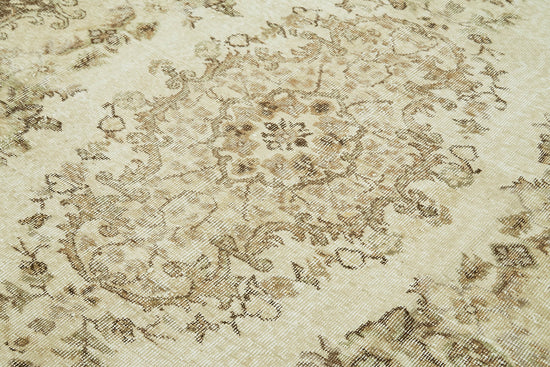 5x8 Beige Turkish Vintage Area Rug - 41522