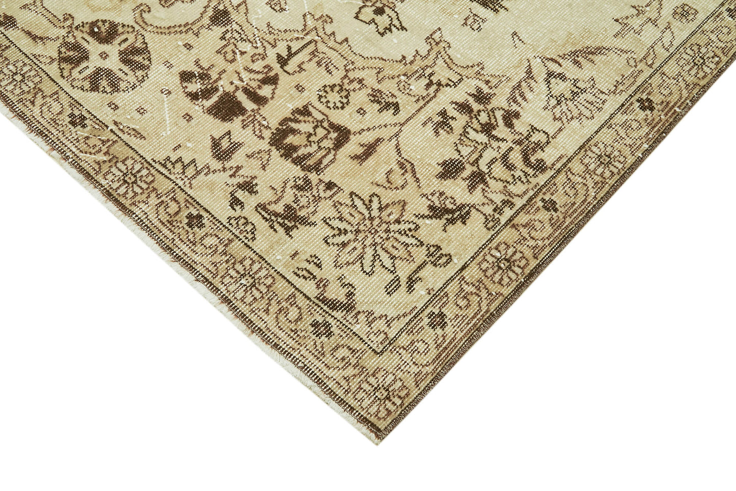 6x10 Beige Turkish Vintage Area Rug - 41525