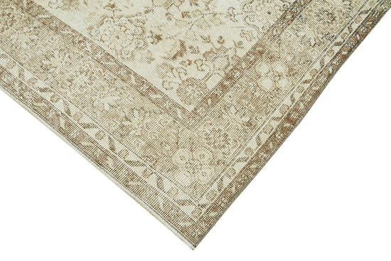 6x9 Beige Turkish Vintage Area Rug - 41526