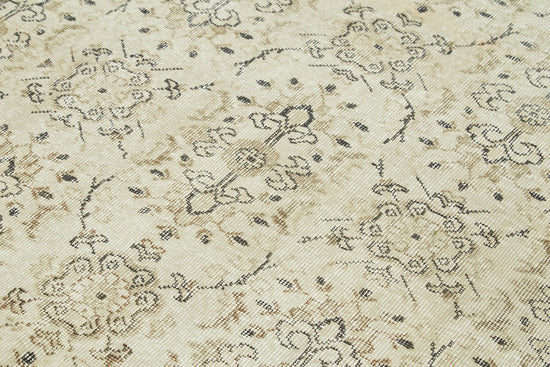 6x9 Beige Turkish Vintage Area Rug - 41526
