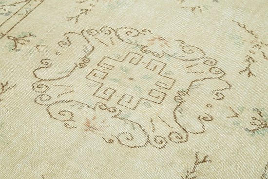 5x9 Beige Turkish Vintage Area Rug - 41532