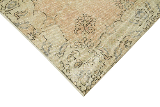 5x9 Beige Turkish Vintage Area Rug - 41535