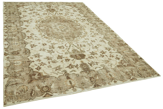6x10 Beige Turkish Vintage Area Rug - 41536