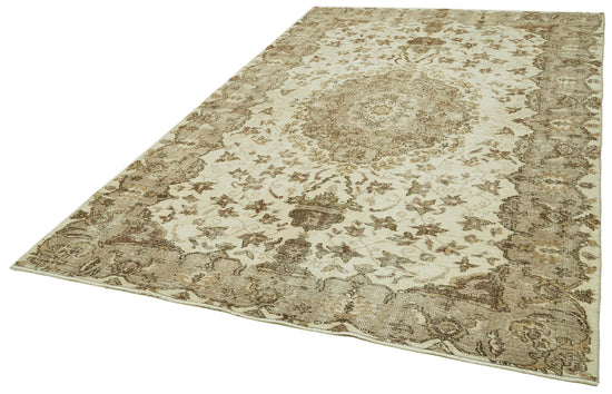 6x10 Beige Turkish Vintage Area Rug - 41536
