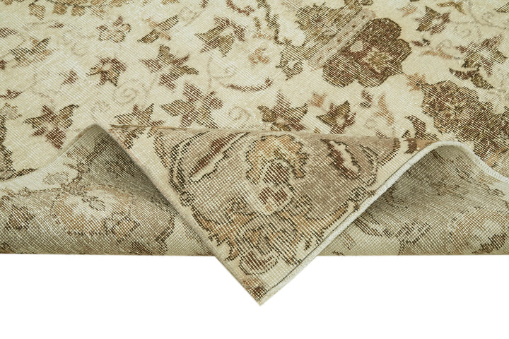 6x10 Beige Turkish Vintage Area Rug - 41536