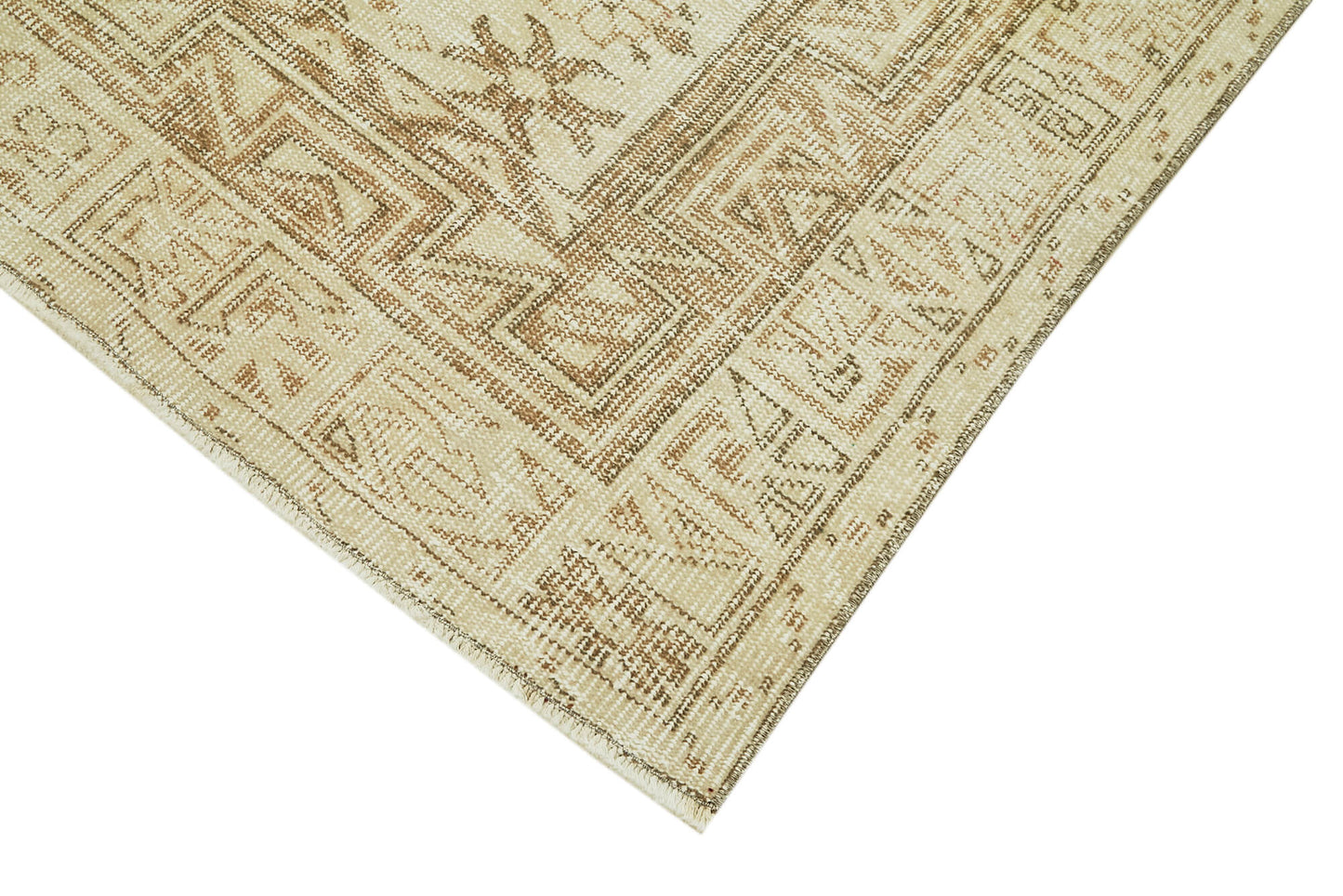5x8 Beige Turkish Vintage Area Rug - 41538