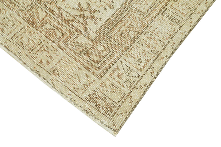 5x8 Beige Turkish Vintage Area Rug - 41538