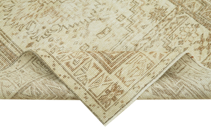 5x8 Beige Turkish Vintage Area Rug - 41538