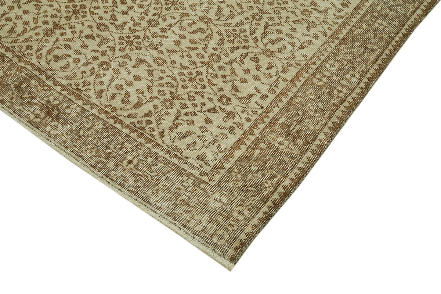 5x9 Beige Turkish Vintage Area Rug - 41539