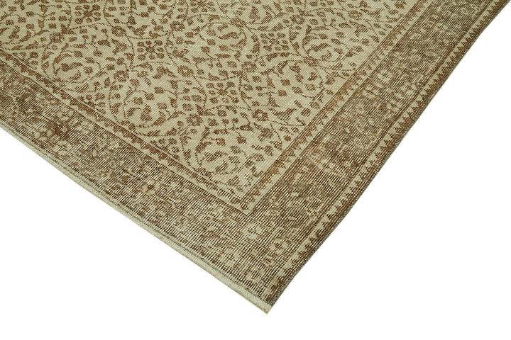 5x9 Beige Turkish Vintage Area Rug - 41539