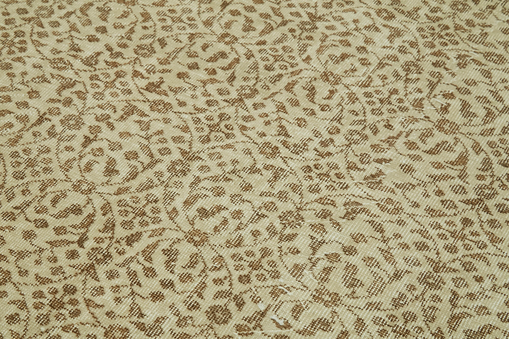 5x9 Beige Turkish Vintage Area Rug - 41539