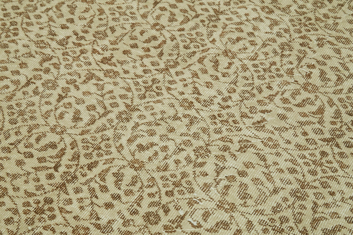 5x9 Beige Turkish Vintage Area Rug - 41539