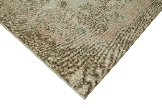 6x9 Beige Turkish Vintage Area Rug - 41540