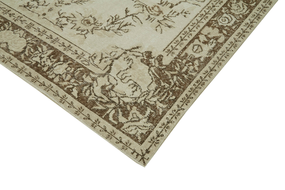 6x10 Beige Turkish Vintage Area Rug - 41542