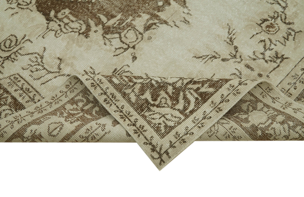 6x10 Beige Turkish Vintage Area Rug - 41542