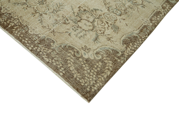 6x9 Beige Turkish Vintage Area Rug - 41546