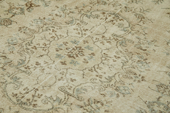 6x9 Beige Turkish Vintage Area Rug - 41546
