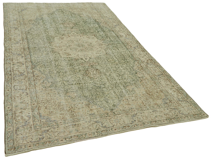 5x9 Beige Turkish Vintage Area Rug - 41547