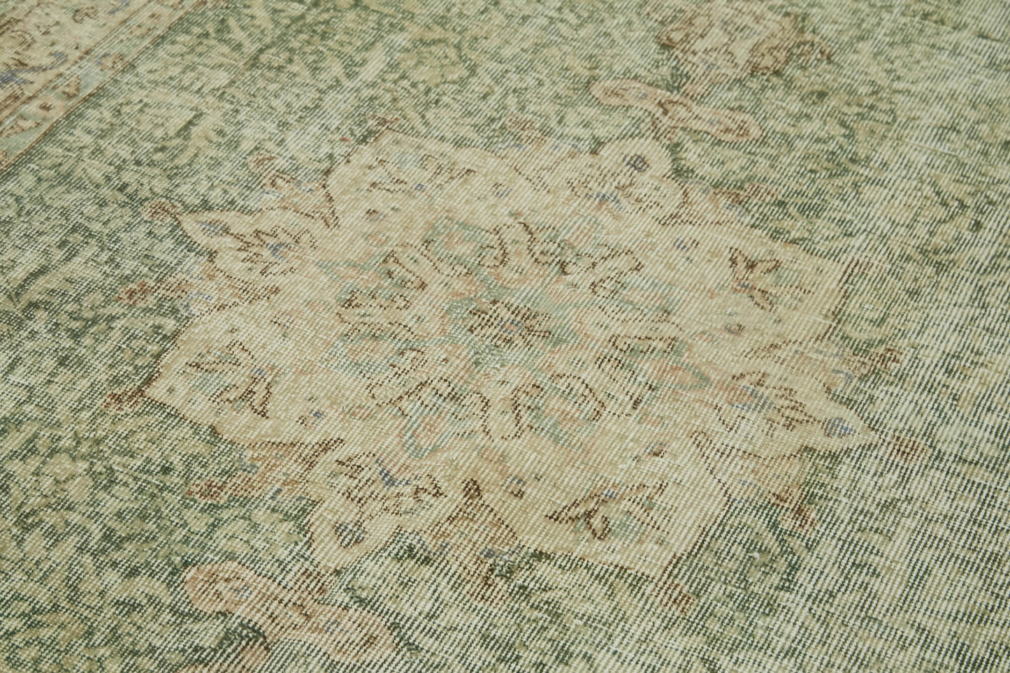 5x9 Beige Turkish Vintage Area Rug - 41547