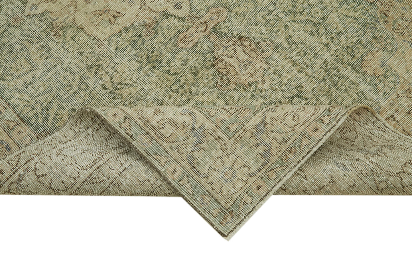 5x9 Beige Turkish Vintage Area Rug - 41547