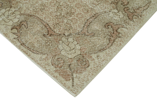 5x9 Beige Turkish Vintage Area Rug - 41548