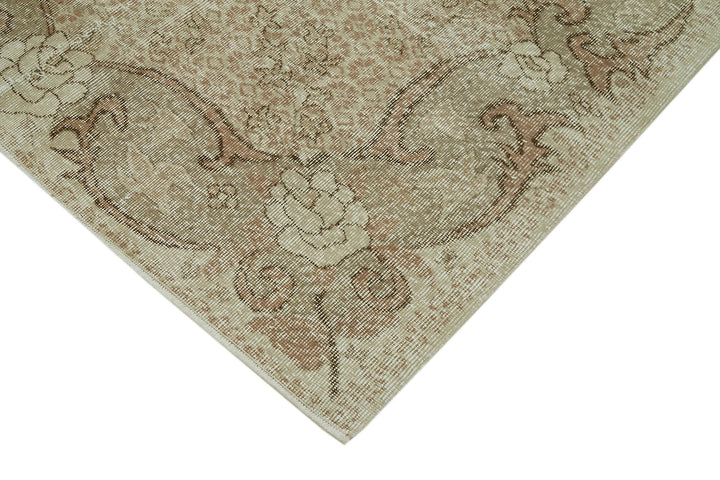 5x9 Beige Turkish Vintage Area Rug - 41548