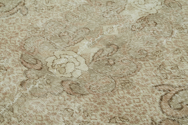 5x9 Beige Turkish Vintage Area Rug - 41548