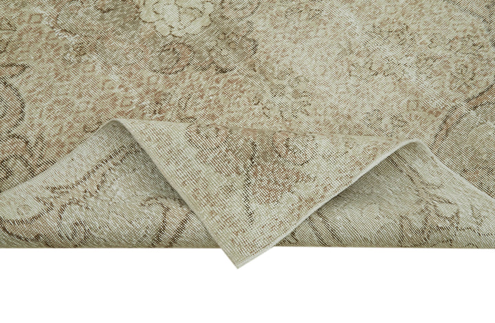 5x9 Beige Turkish Vintage Area Rug - 41548