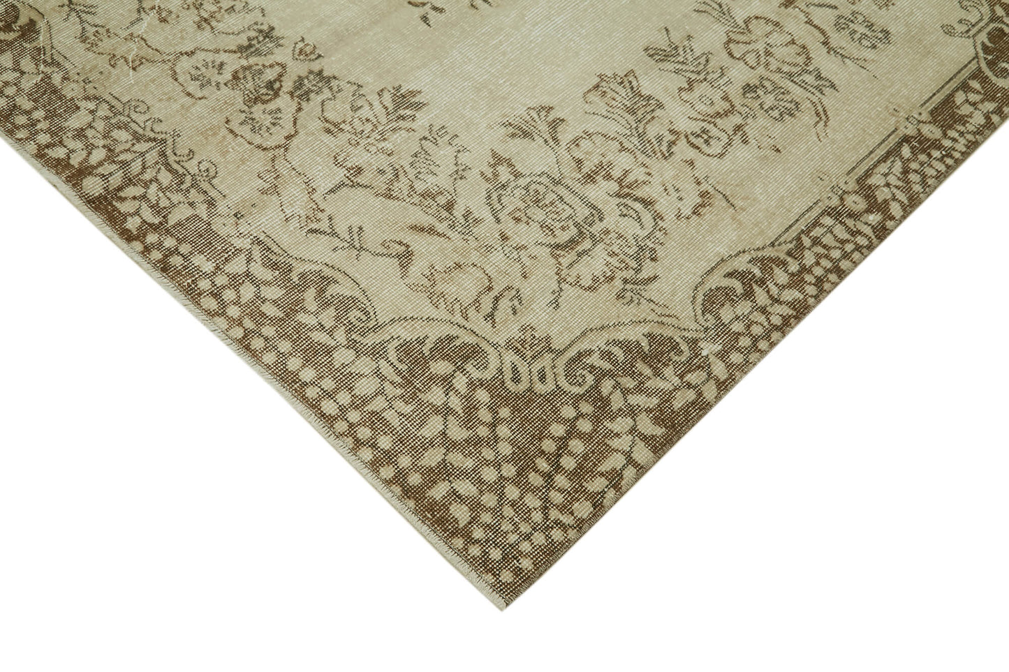 5x8 Beige Turkish Vintage Area Rug - 41550