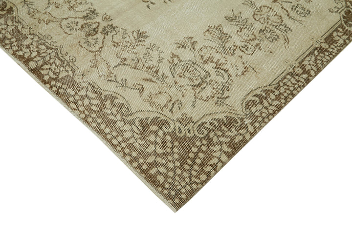 5x8 Beige Turkish Vintage Area Rug - 41550