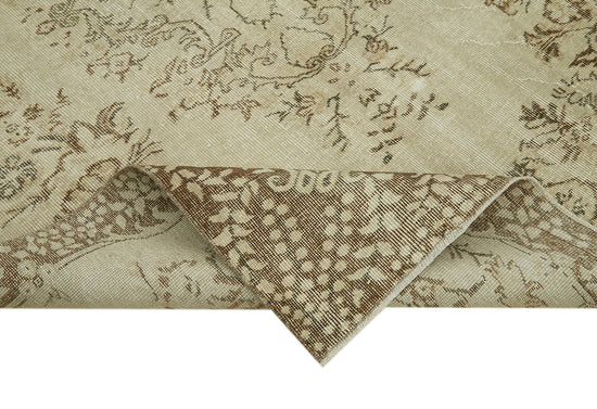 5x8 Beige Turkish Vintage Area Rug - 41550