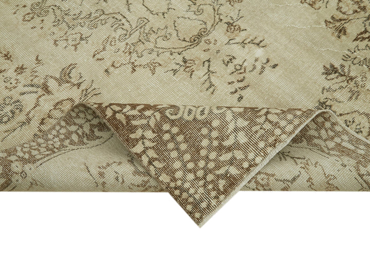 5x8 Beige Turkish Vintage Area Rug - 41550